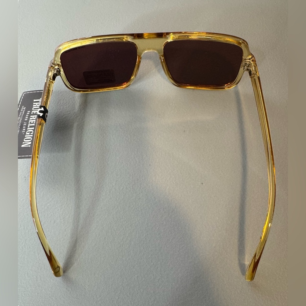 True Religion aviator translucent Amber Sunglasses unisex - Picture 4 of 6